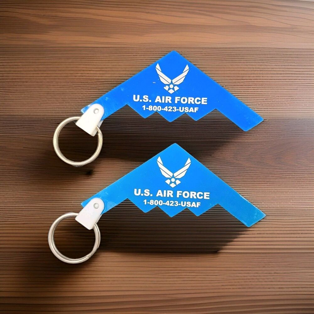 Vintage USAF B-2 Stealth Air Force Keychain Key Chain "Freedom Dorito" Lot Of 2